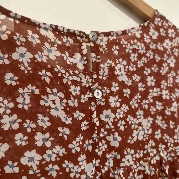 Entro Womens Midi Dress Floral Size Large Floral Brow Dress - Picture 5 of 5